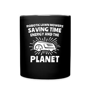 Tondeuse robot - Mug uni - noir - Devant