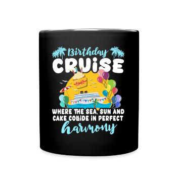 Kreuzfahrt Geburtstag Seereise - Tasse einfarbig - Schwarz - Vorne