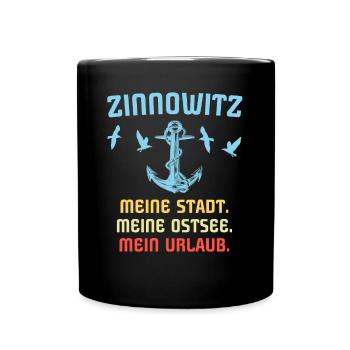 Zinnowitz Sprüche Zinnowitzer Spruch - Tasse einfarbig - Schwarz - Vorne