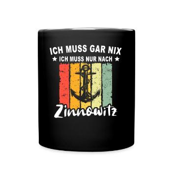 Zinnowitz Sprüche Zinnowitzer - Tasse einfarbig - Schwarz - Vorne