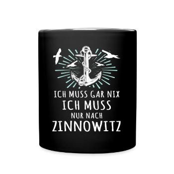 Zinnowitz Sprüche Zinnowitzer Spruch - Tasse einfarbig - Schwarz - Vorne