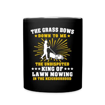 Tondeuse à gazon roi tondre - Mug uni - noir - Devant