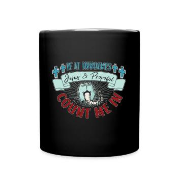 Jésus et Propofol comptent sur moi infirmière - Mug uni - noir - Devant