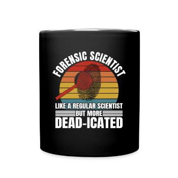 Un scientifique médico-légal plus de cadeaux de laboratoire criminel mort - Mug uni - noir - Devant