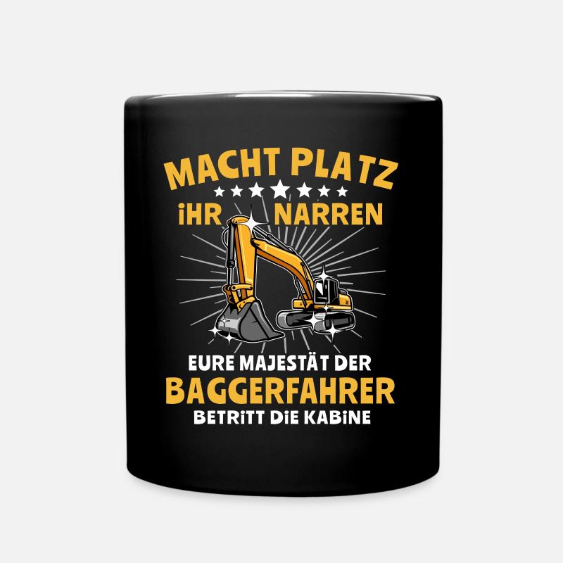 Bagger Baggerfahrer - Tasse einfarbig - Schwarz