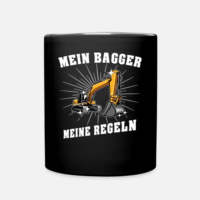Bagger Baggerfahrer - Tasse einfarbig - Schwarz
