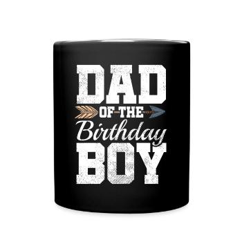 Dad Of The Birthday Boy - Tasse einfarbig - Schwarz - Vorne