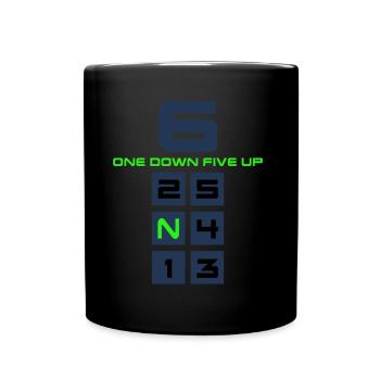 motorcycle motor-biker 6-speed bike motorcyclist - Full Colour Mug - black - Front