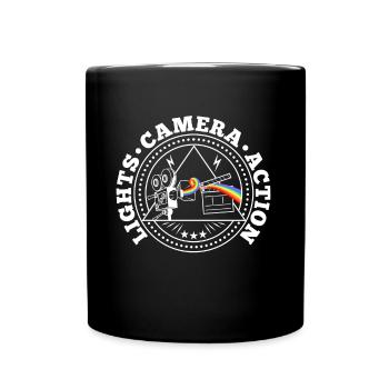 Lights camera action - Tasse einfarbig - Schwarz - Vorne