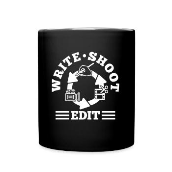 Write Shoot Edit Repeat - Full Colour Mug - black - Front