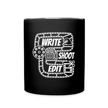 Write Shoot Edit Repeat - Full Colour Mug - black - Front