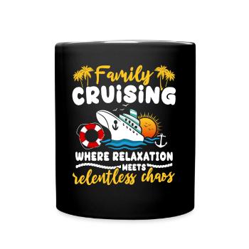 Kreuzfahrt - Tasse einfarbig - Schwarz - Vorne
