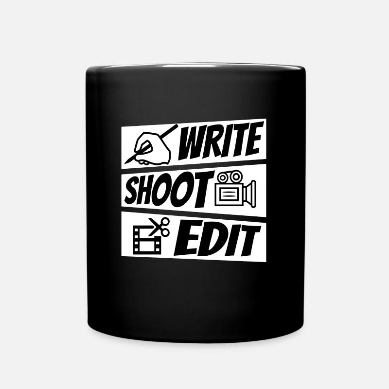 Write Shoot Edit Repeat - Tasse einfarbig - Schwarz