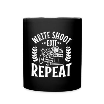 Ecrire Shoot Edit Répéter - Mug uni - noir - Devant