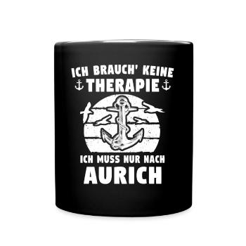 Aurich Sprüche Auricher - Tasse einfarbig - Schwarz - Vorne