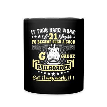 Gartenbahn 21. Geburtstag Garten Eisenbahn Spur G - Tasse einfarbig - Schwarz - Vorne