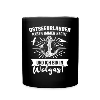 Wolgast Sprüche Wolgaster Spruch - Tasse einfarbig - Schwarz - Vorne