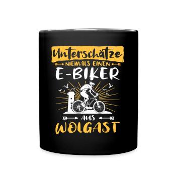Ebike Wolgast Ebiking Wolgaster E-Biker - Tasse einfarbig - Schwarz - Vorne
