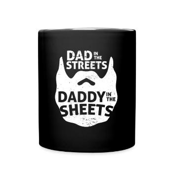 Funny Bearded Man Dad In The Streets Dad In The - Tasse einfarbig - Schwarz - Vorne