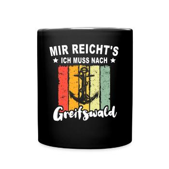 Greifswald Sprüche Greifswalder Spruch - Tasse einfarbig - Schwarz - Vorne