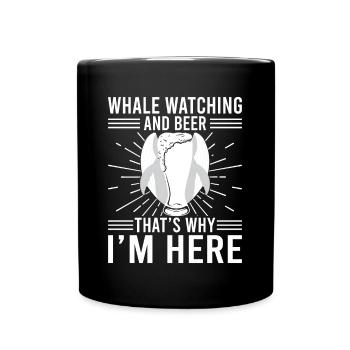 Whale Watching And Beer Whales Aquarist Scientist - Tasse einfarbig - Schwarz - Vorne