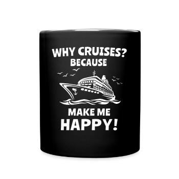 Kreuzfahrt Kreuzfahrtreise Kreuzfahrtschiff - Tasse einfarbig - Schwarz - Vorne