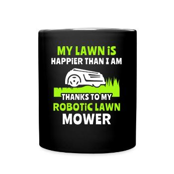 Tondeuse robot - Mug uni - noir - Devant