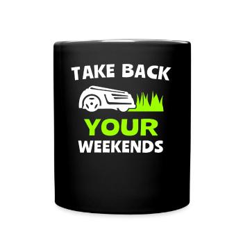 Tondeuse robot - Mug uni - noir - Devant
