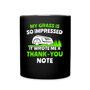 Tondeuse robot - Mug uni - noir - Devant