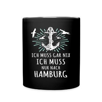 Hamburg - Tasse einfarbig - Schwarz - Vorne