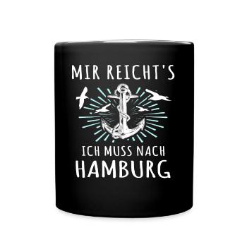 Hamburg - Tasse einfarbig - Schwarz - Vorne