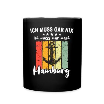 Hamburg - Tasse einfarbig - Schwarz - Vorne