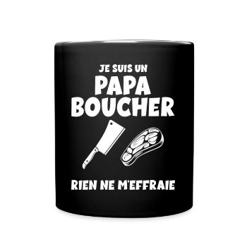 Papa Boucher Le Meilleur Et Courageux - Mug uni - noir - Devant