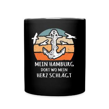 Hamburg - Tasse einfarbig - Schwarz - Vorne