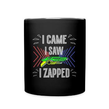 I Came I Saw I Zapped Laser Tag Player - Full Colour Mug - black - Front