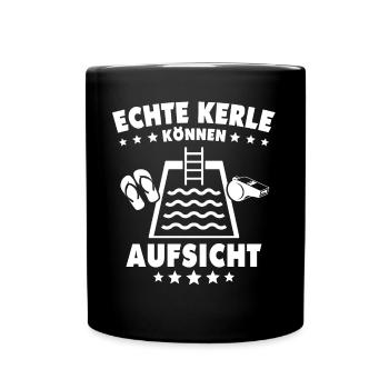 Schwimmmeister Bademeister - Tasse einfarbig - Schwarz - Vorne