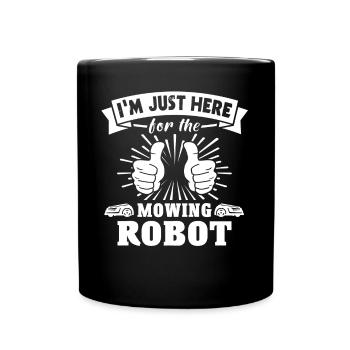 Tondeuse robot - Mug uni - noir - Devant
