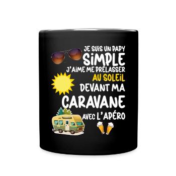 Caravane Papy Et Apéro Cadeau Homme - Mug uni - noir - Devant