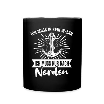 Norden Sprüche Nordener Spruch - Tasse einfarbig - Schwarz - Vorne