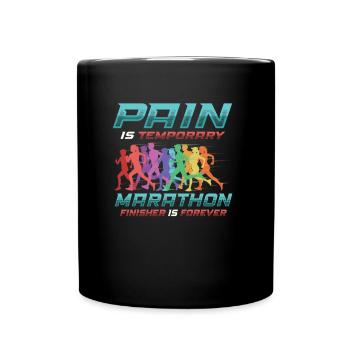 Marathonien finisher, est éternel marathonien - Mug uni - noir - Devant