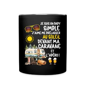La Caravane De Mon Papy Il L'Aime Bien - Mug uni - noir - Devant
