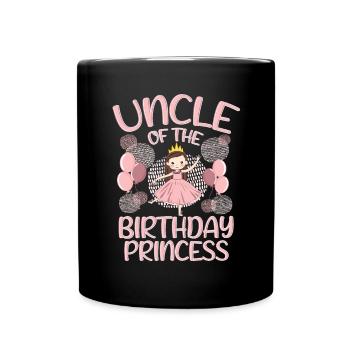 Uncle Of the Birthday Boy Princess Gift Deco - Tasse einfarbig - Schwarz - Vorne