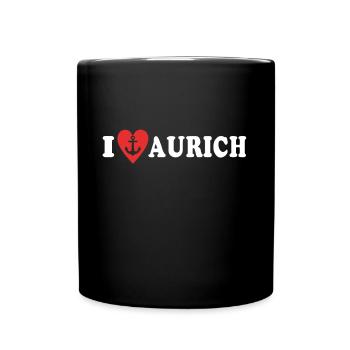 I Love Aurich Liebe - Full Colour Mug - black - Front