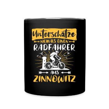 Zinnowitz Fahrradfahrer Zinnowitzer - Tasse einfarbig - Schwarz - Vorne