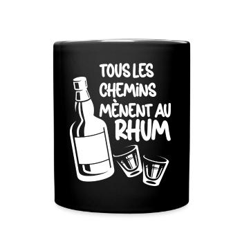 Rhum Tu Connais Le Chemins On T'attend ! - Mug uni - noir - Devant