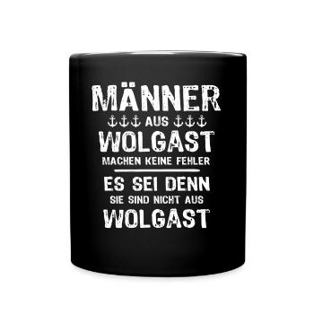 Wolgast Sprüche Wolgaster Spruch - Tasse einfarbig - Schwarz - Vorne