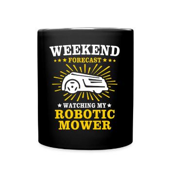 Tondeuse robot - Mug uni - noir - Devant