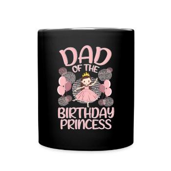 Papa De L’Anniversaire Fille Princesse Cadeau Déco - Mug uni - noir - Devant