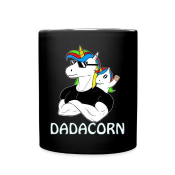 Dadacorn papa Licorne et enfant - Mug uni - noir - Devant