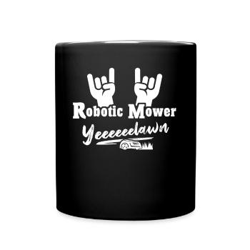 Tondeuse robot - Mug uni - noir - Devant